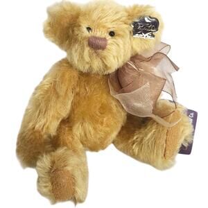 Vtg Butterscotch Annette Funicello Knickerbocker Mohair Jointed Bear W/ Tag  COA